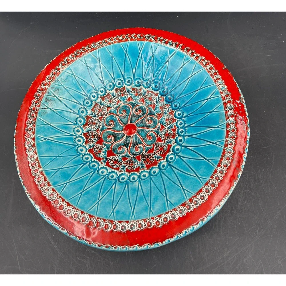Vintage Bowl Hand Painted Multicolored Lisboa Portugal Artist Signed 10
